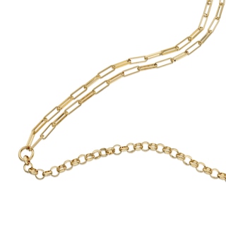 Sterling Silver & 18ct Gold Plated Vermeil Double Cable Chain H.Samuel