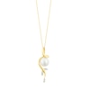 Thumbnail Image 0 of 9ct Yellow Gold 3 CZ Cultured Freshwater Pearl Leaf Pendant