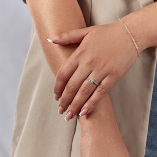 9ct White Gold 0.25ct Total Diamond Cushion Shaped Halo Ring H.Samuel