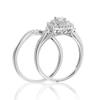 Thumbnail Image 1 of Perfect Fit 9ct White Gold 0.50ct Diamond Cushion Halo Bridal Set