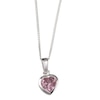 Thumbnail Image 0 of Silver Pink Cubic Zirconia Heart Necklace