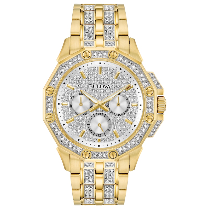 Bulova Crystal Octava Men's Gold Tone Bracelet Watch
