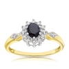 Thumbnail Image 0 of 9ct Yellow Gold Blue Sapphire Diamond Ring
