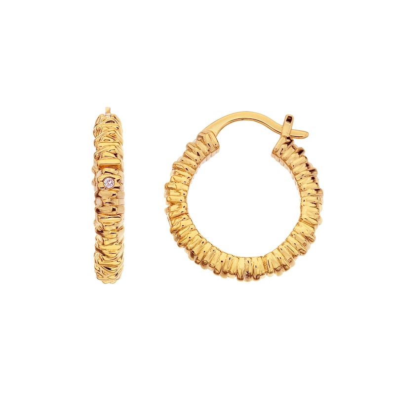 Hot Diamonds X Jac Jossa Believe 18ct Gold Plated Textured Earrings