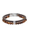 Thumbnail Image 0 of Fossil Tiger Eye & Leather Double Bracelet