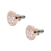 Thumbnail Image 1 of Fossil Ladies' Rose Gold Tone Crystal Disc Stud Earrings