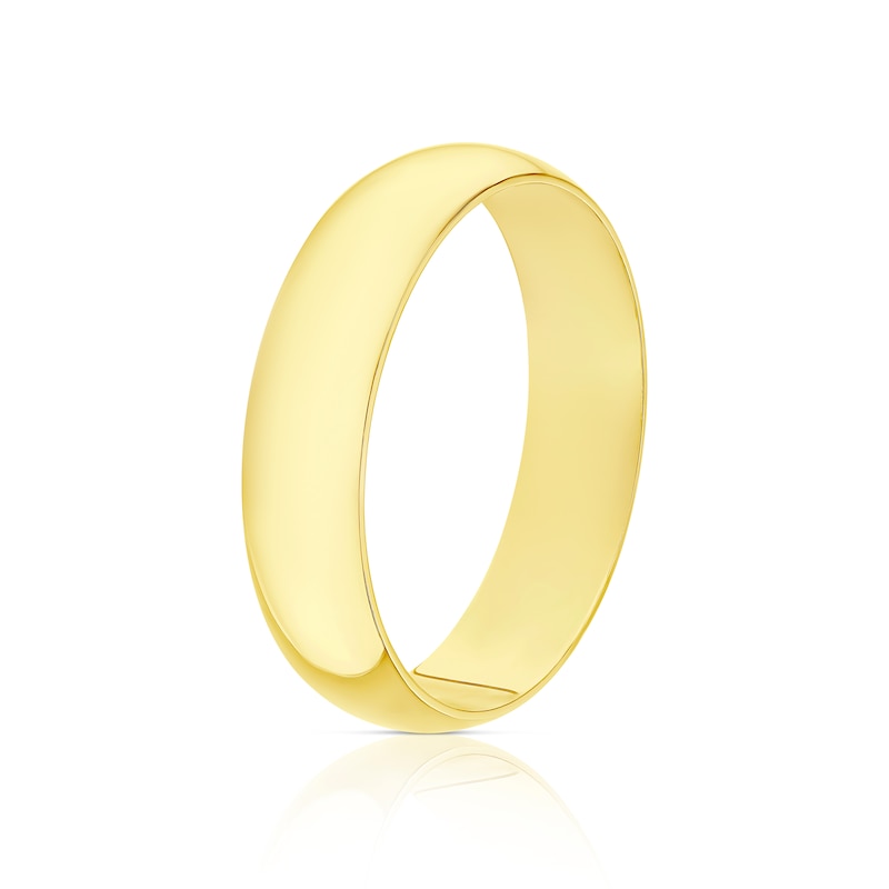 9ct Yellow Gold 6mm Extra Heavy D Shape Ring
