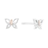 Thumbnail Image 0 of Children's Sterling Silver Rose Gold Plated CZ Butterfly Earrings