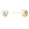 Thumbnail Image 0 of 9ct Yellow Gold Cubic Zirconia Rubover Heart Studs