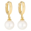 Thumbnail Image 0 of 9ct Yellow Gold Cultured Fresh Water Pearl 7mm Hoop Earrings