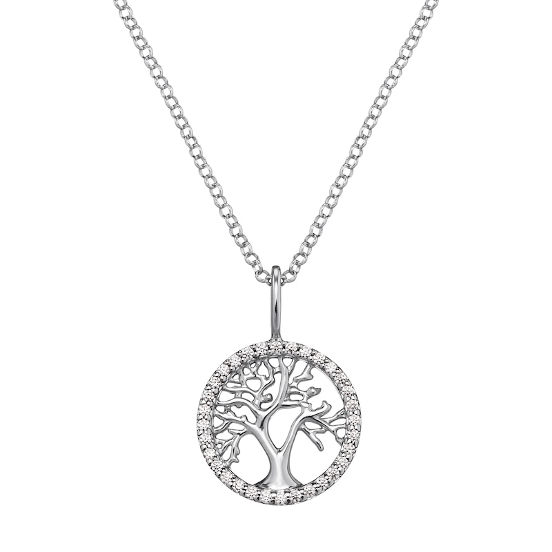 Angel Whisperer Tree Design Sterling Silver Necklace