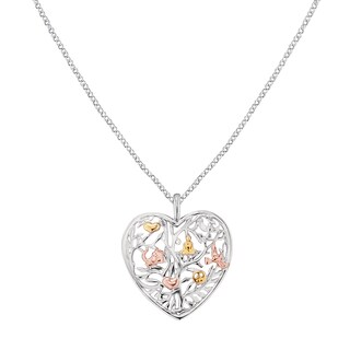 Angel Whisperer Tree Design Silver Heart Pendant Necklace H.Samuel