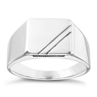 Sterling Silver Square Plain Ring H.Samuel