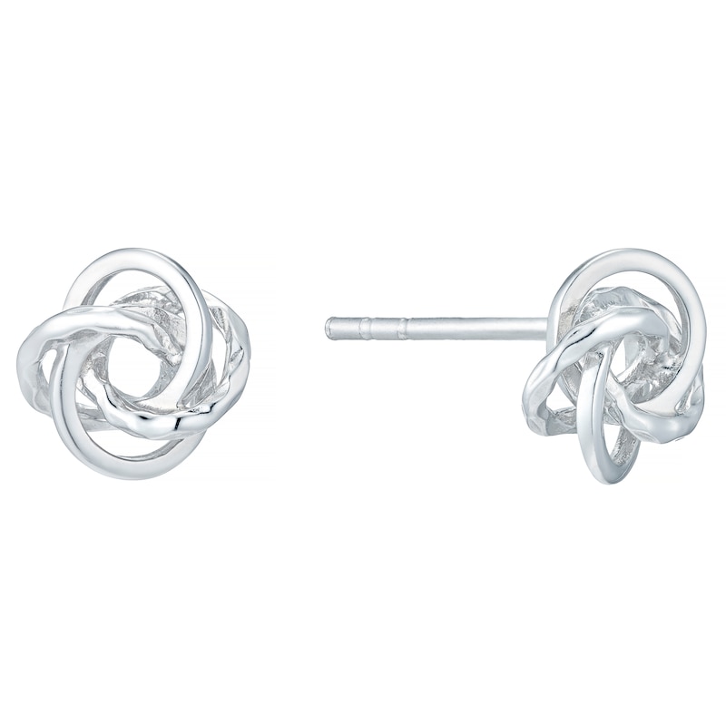Sterling Silver Fancy Knot Stud Earrings