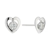 Thumbnail Image 0 of 9ct White Gold Small Cubic Zirconia Heart Stud Earrings