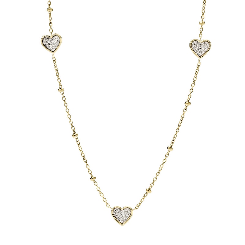 Fossil Sutton Classic Valentine Gold Tone Station Necklace