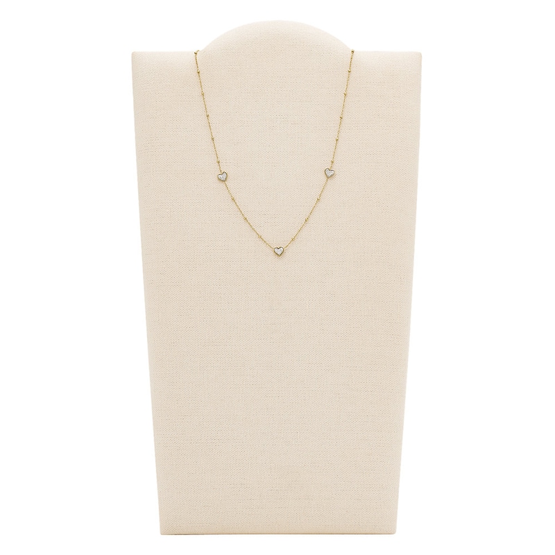 Fossil Sutton Classic Valentine Gold Tone Station Necklace
