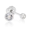 Thumbnail Image 0 of 14ct White Gold 4mm Crystal Bezel Studs For Ear Piercing