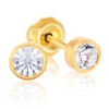 Thumbnail Image 0 of 14ct Yellow Gold 4mm Crystal Bezel Studs For Ear Piercing
