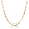 Thumbnail Image 0 of Sterling Silver & 18ct Gold Plated Vermeil T-Bar Double Curb Chain Necklace