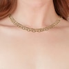 Thumbnail Image 1 of Sterling Silver & 18ct Gold Plated Vermeil T-Bar Double Curb Chain Necklace