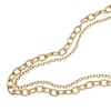 Thumbnail Image 2 of Sterling Silver & 18ct Gold Plated Vermeil T-Bar Double Curb Chain Necklace