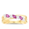 Thumbnail Image 0 of 9ct Gold Ruby & Diamond Marquise Crossover Ring