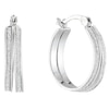 Thumbnail Image 0 of Sterling Silver Glitter Double Row 15mm Hoop Earrings