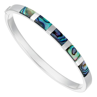 Silver Abalone Bangle H.Samuel