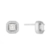 Thumbnail Image 0 of Silver Cubic Zirconia Square Halo Stud Earrings