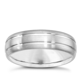 Titanium Ridged Satin & Polished Ring H.Samuel