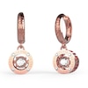 Thumbnail Image 0 of Guess Rose Gold Plated Crystal Logo Charm Drop Earrings