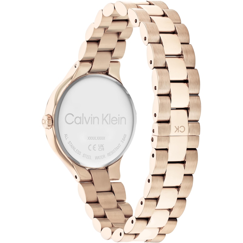 Calvin Klein Ladies Rose Gold Tone Ion Plated Watch