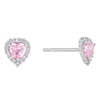 Thumbnail Image 0 of Children's Sterling Silver & Pink Cubic Zirconia Heart Stud Earrings