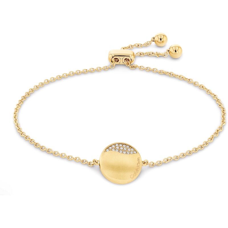 Calvin Klein Ladies' Brushed Gold-Tone Crystal Bracelet