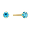 Thumbnail Image 0 of Children's 9ct Yellow Gold Blue Cubic Zirconia 3mm Stud Earrings