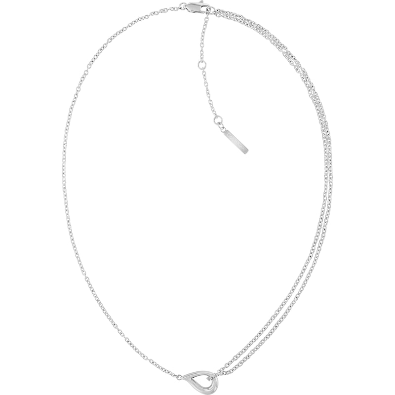 Ladies' Calvin Klein Polished Stainless Steel Double Chain Necklace