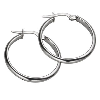 9ct White Gold 20mm Hoop Earrings H.Samuel