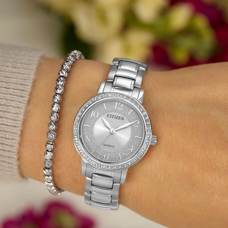 Citizen Ladies' Crystal Bracelet Watch & Bracelet Gift Set