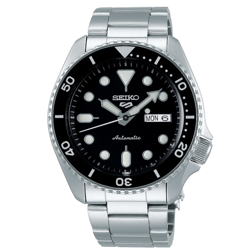Seiko 5 Sports Men's Black Dial Stainless Steel Bracelet Watch