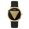 Thumbnail Image 0 of Guess Imprint Men's Gold Detail Dial Black Silicone Strap Watch