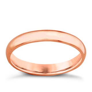 18ct Rose Gold 3mm Super Heavy Court Ring H.Samuel