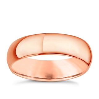 18ct Rose Gold 5mm Extra Heavy D Shape Ring H.Samuel