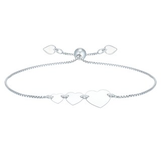 Sterling Silver Hearts Adjustable Bracelet H.Samuel