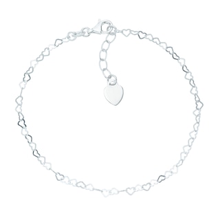 Sterling Silver Heart Anklet|H.Samuel