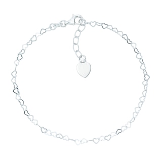 Sterling Silver Heart Anklet|H.Samuel