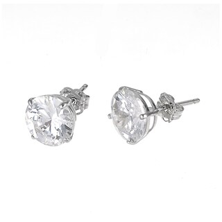 9ct White Gold Cubic Zirconia 8mm Stud Earrings H.Samuel