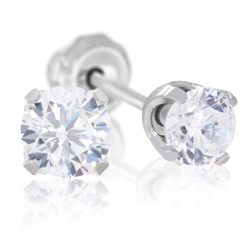 Stainless Steel 5mm CZ Studs For Ear Piercing