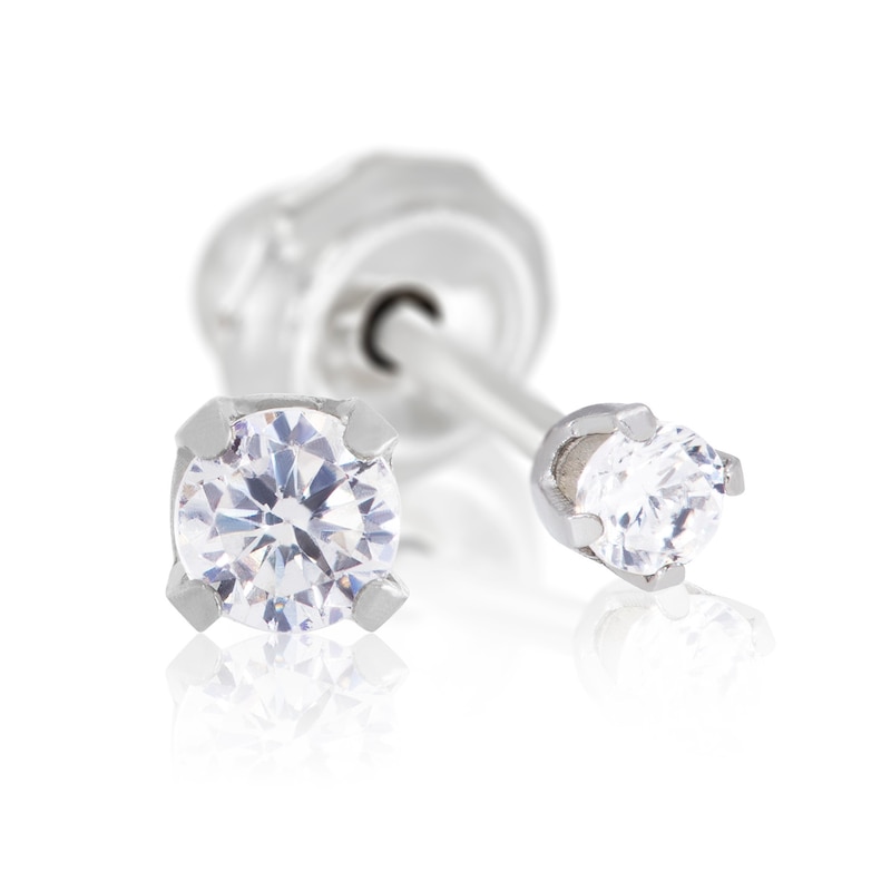 Stainless Steel 2mm CZ Studs For Ear Piercing