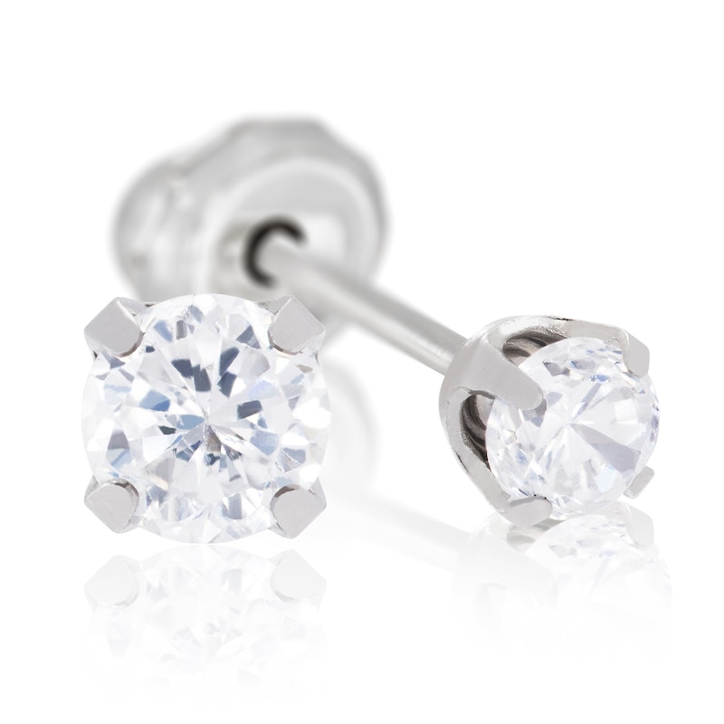 Stainless Steel 3mm CZ Studs - Long Post For Ear Piercing